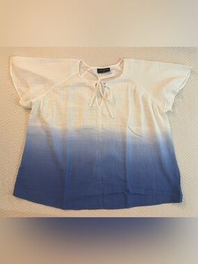 Lane Bryant Dip Dye Cotton Blouse